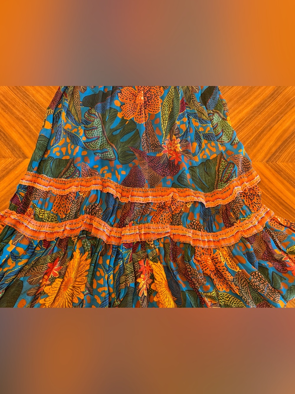 Farm Rio x Anthropologie Boho Tropical Maxi Dress XS - Picture 10 of 15